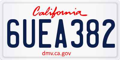 CA license plate 6UEA382
