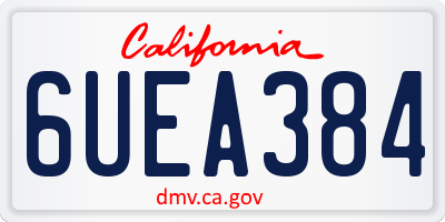 CA license plate 6UEA384