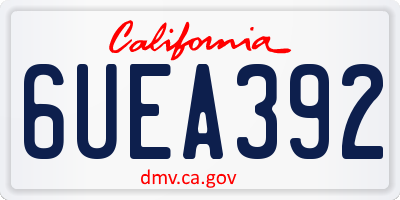 CA license plate 6UEA392