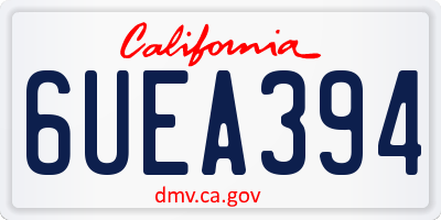 CA license plate 6UEA394
