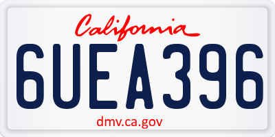 CA license plate 6UEA396