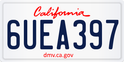 CA license plate 6UEA397