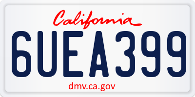CA license plate 6UEA399