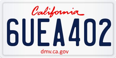 CA license plate 6UEA402