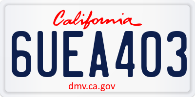 CA license plate 6UEA403