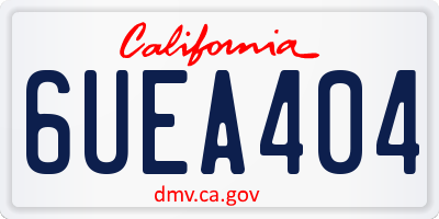 CA license plate 6UEA404