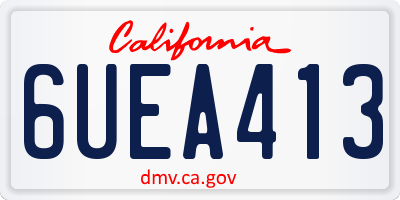 CA license plate 6UEA413