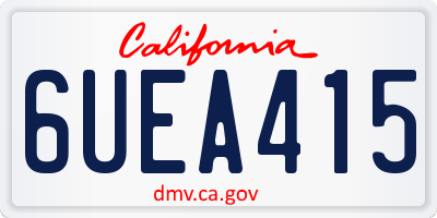 CA license plate 6UEA415