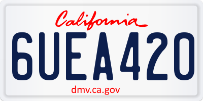 CA license plate 6UEA420