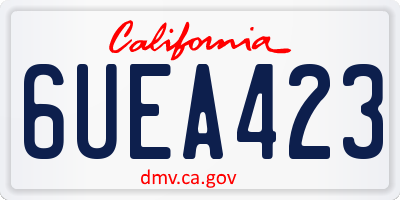 CA license plate 6UEA423