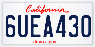 CA license plate 6UEA430