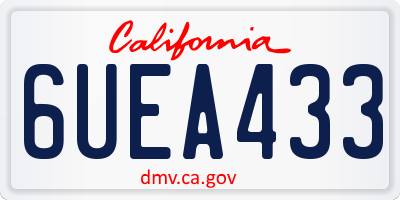CA license plate 6UEA433