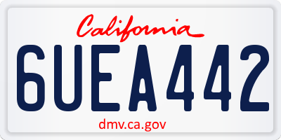 CA license plate 6UEA442