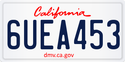CA license plate 6UEA453