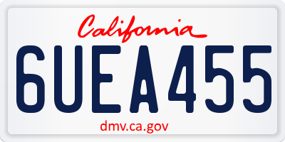 CA license plate 6UEA455