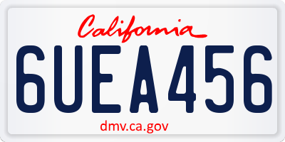 CA license plate 6UEA456