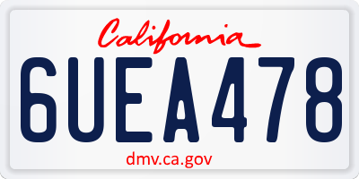 CA license plate 6UEA478