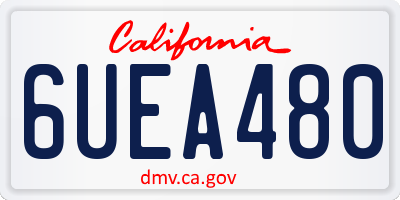 CA license plate 6UEA480