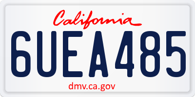 CA license plate 6UEA485