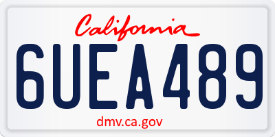 CA license plate 6UEA489