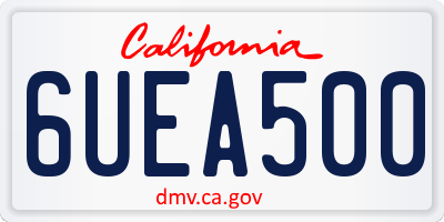 CA license plate 6UEA500