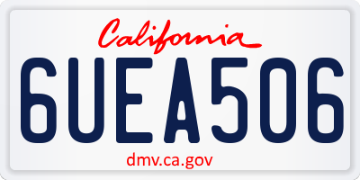 CA license plate 6UEA506