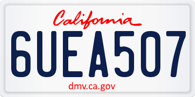 CA license plate 6UEA507