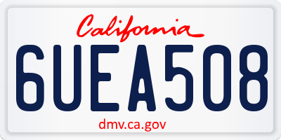 CA license plate 6UEA508