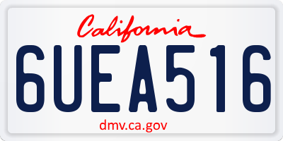 CA license plate 6UEA516