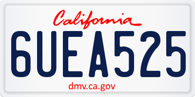 CA license plate 6UEA525