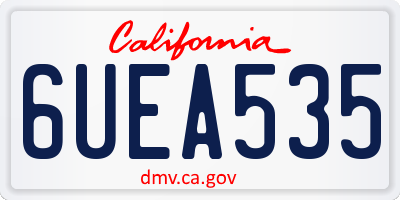 CA license plate 6UEA535