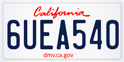 CA license plate 6UEA540