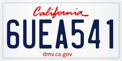 CA license plate 6UEA541