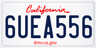 CA license plate 6UEA556