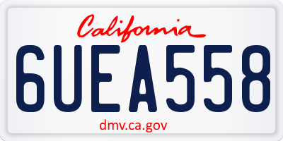 CA license plate 6UEA558