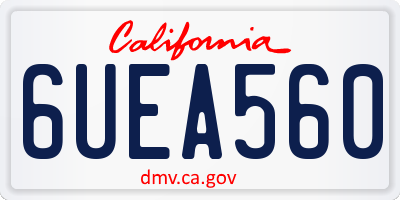 CA license plate 6UEA560