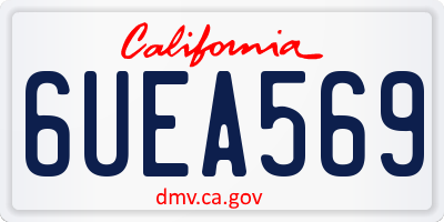 CA license plate 6UEA569