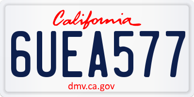 CA license plate 6UEA577