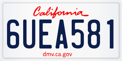 CA license plate 6UEA581