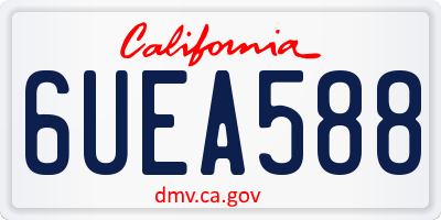 CA license plate 6UEA588