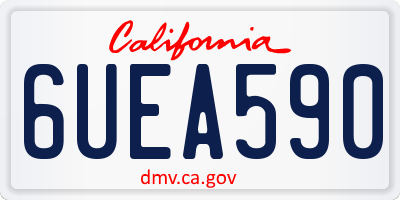 CA license plate 6UEA590
