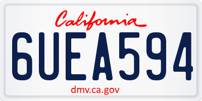 CA license plate 6UEA594
