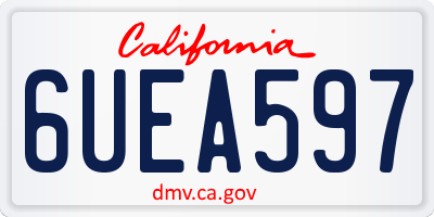 CA license plate 6UEA597