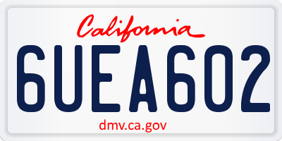 CA license plate 6UEA602