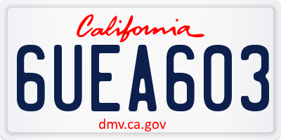 CA license plate 6UEA603