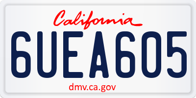 CA license plate 6UEA605