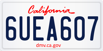 CA license plate 6UEA607