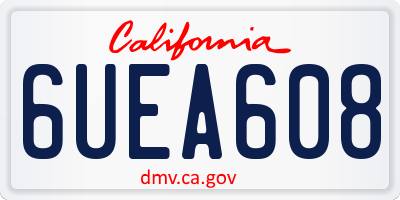 CA license plate 6UEA608