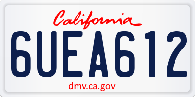 CA license plate 6UEA612