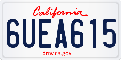 CA license plate 6UEA615